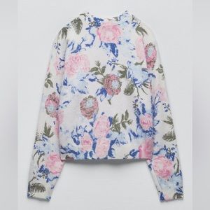Zara Floral jacquard sweater | NWT